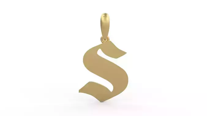 Initial Letters Pendant Deutsch Gothic S 3D print model