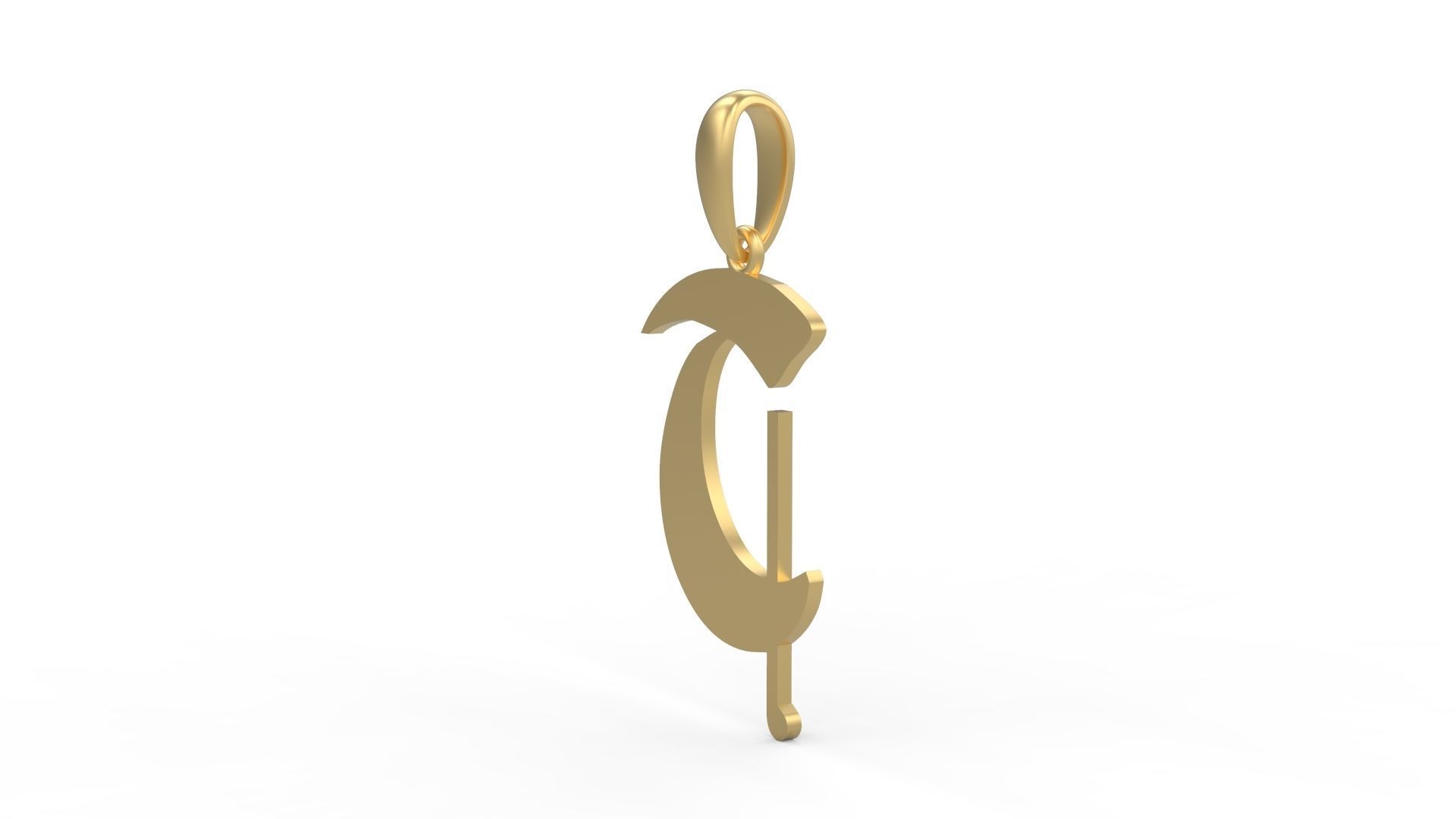 Initial Letters Pendant Deutsch Gothic T 3D print model_1