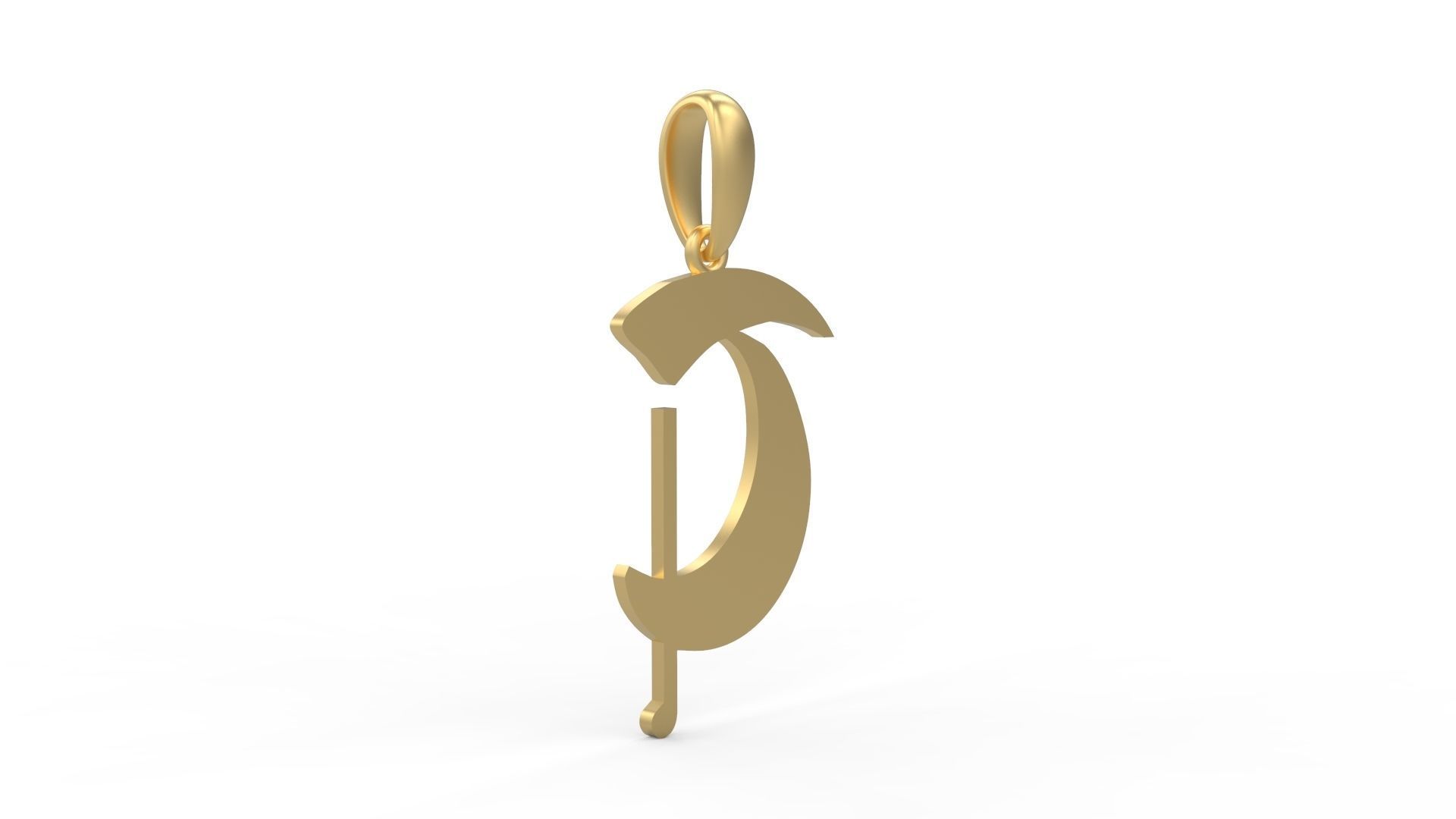 Initial Letters Pendant Deutsch Gothic T 3D print model_3