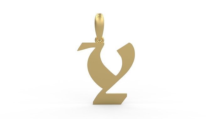 Initial Letters Pendant Deutsch Gothic Y 3D print model