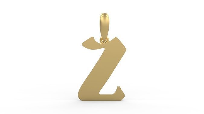 Initial Letters Pendant Deutsch Gothic Z 3D print model