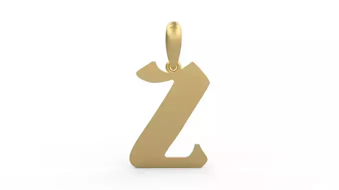 Initial Letters Pendant Deutsch Gothic Z