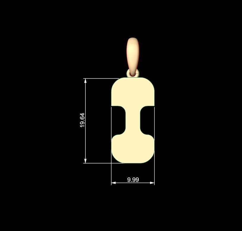 Initial Letters Pendant Discomobile 1972 I 3D print model_4