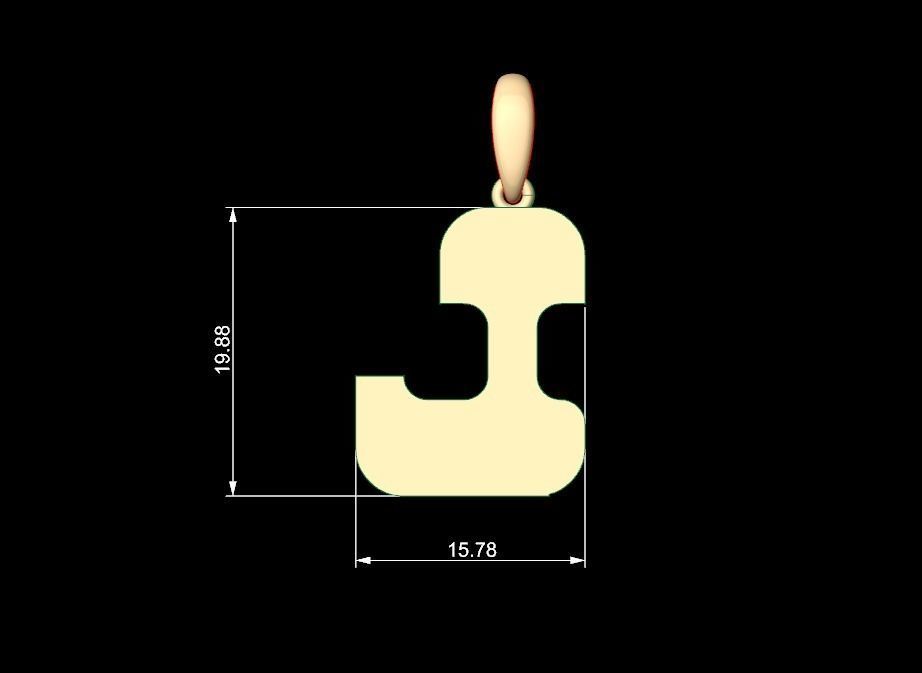Initial Letters Pendant Discomobile 1972 J 3D print model_5