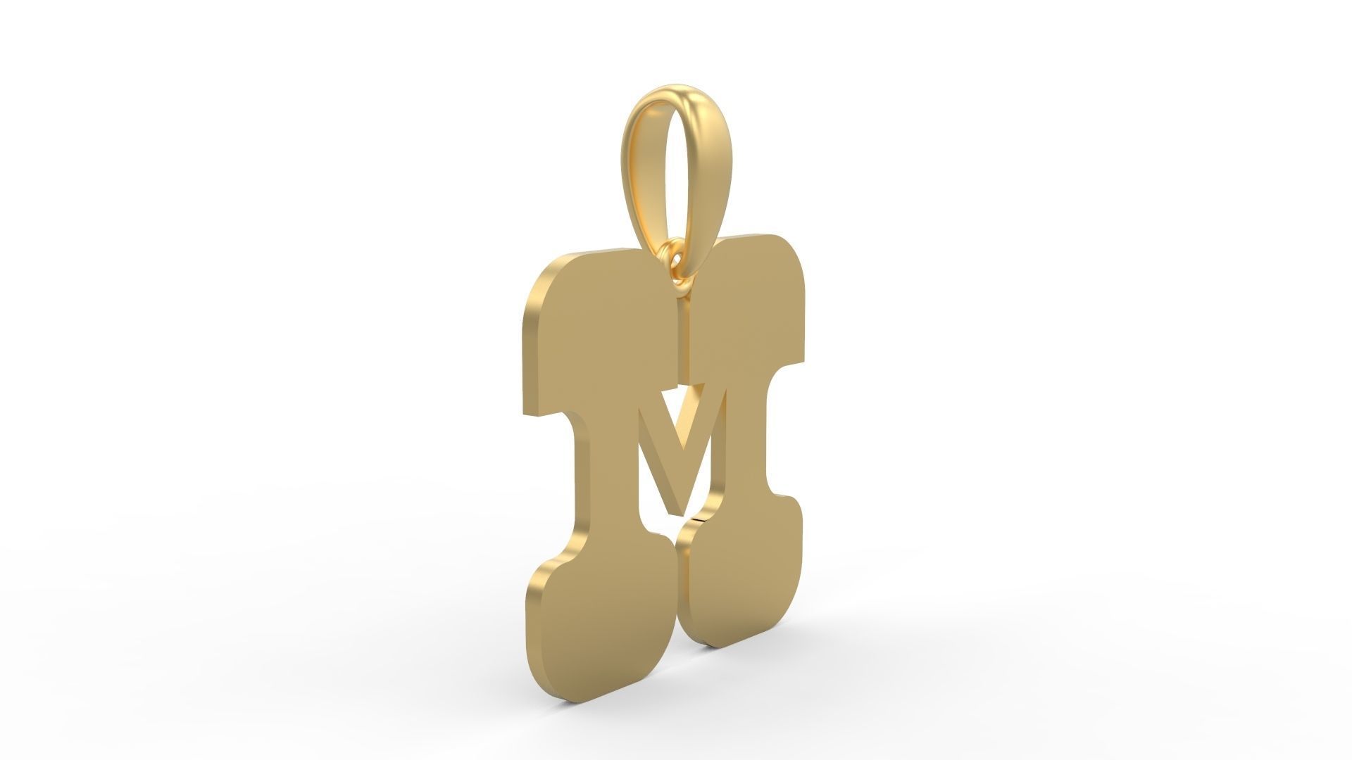 Initial Letters Pendant Discomobile 1972 M 3D print model_3