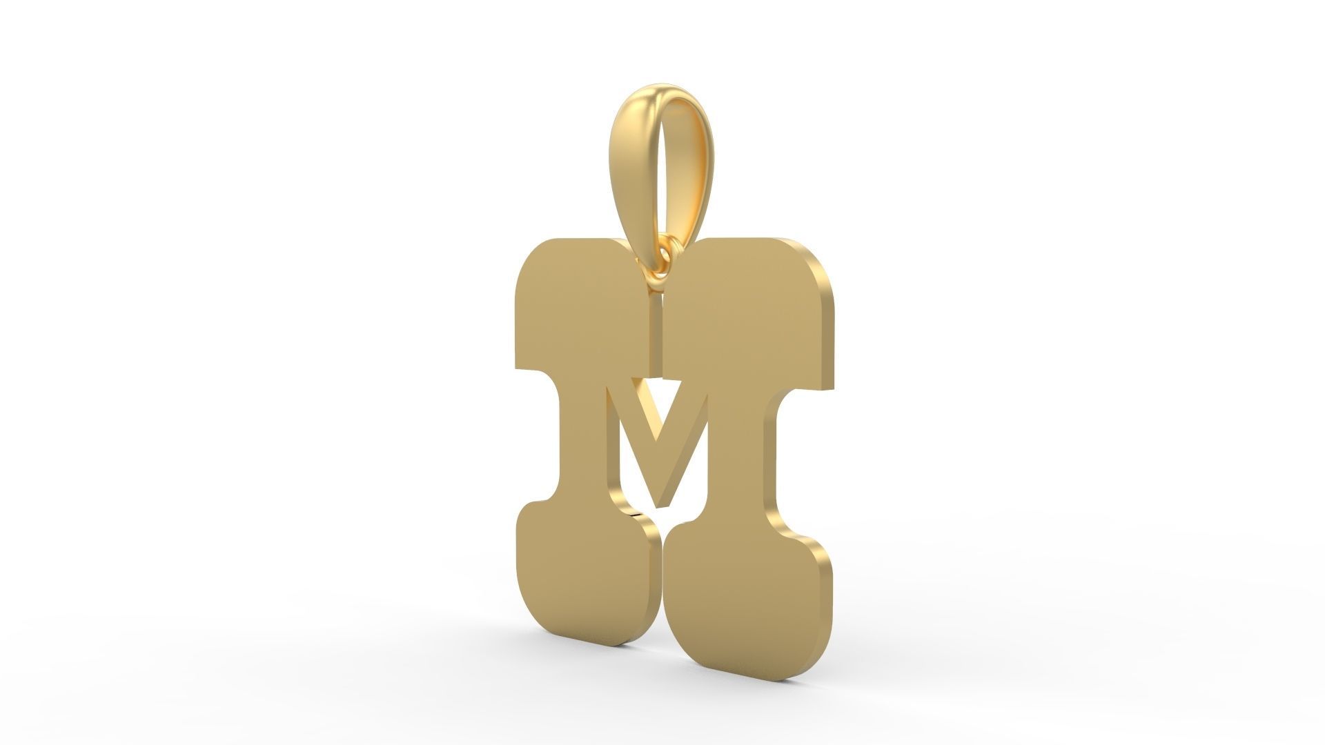 Initial Letters Pendant Discomobile 1972 M 3D print model_1