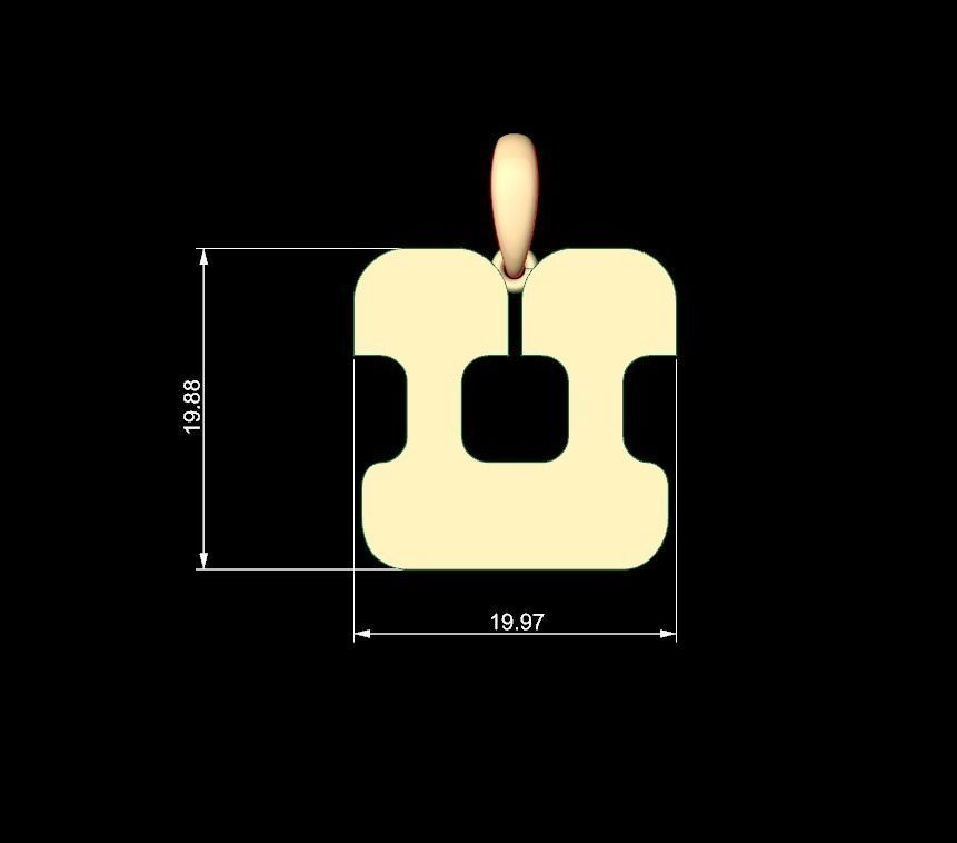 Initial Letters Pendant Discomobile 1972 U 3D print model_4