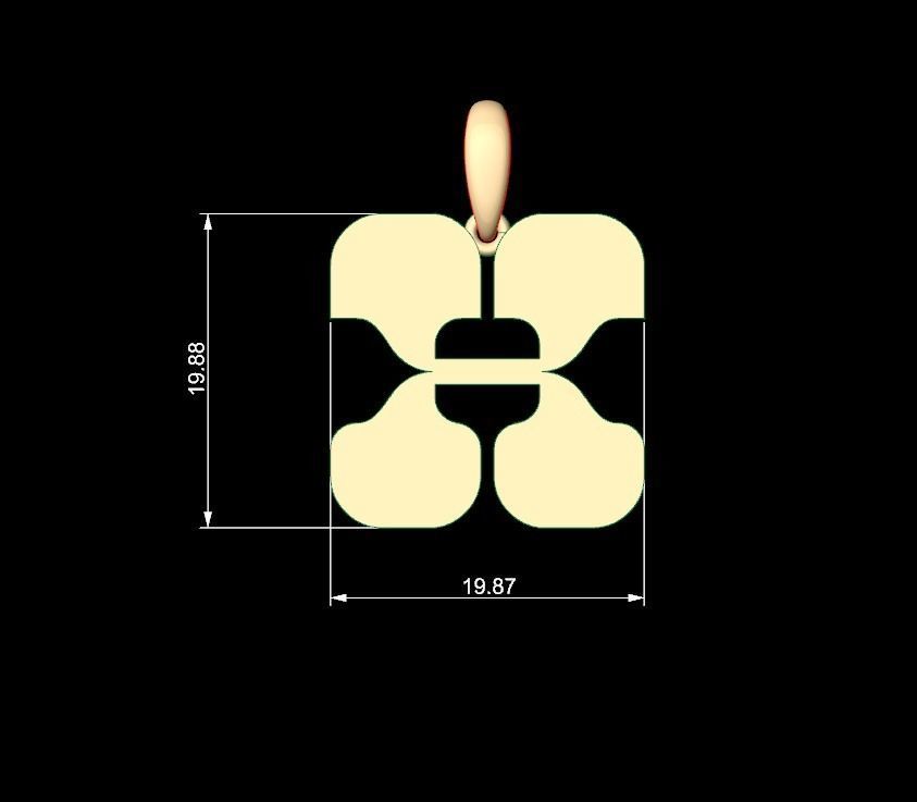 Initial Letters Pendant Discomobile 1972 X 3D print model_4