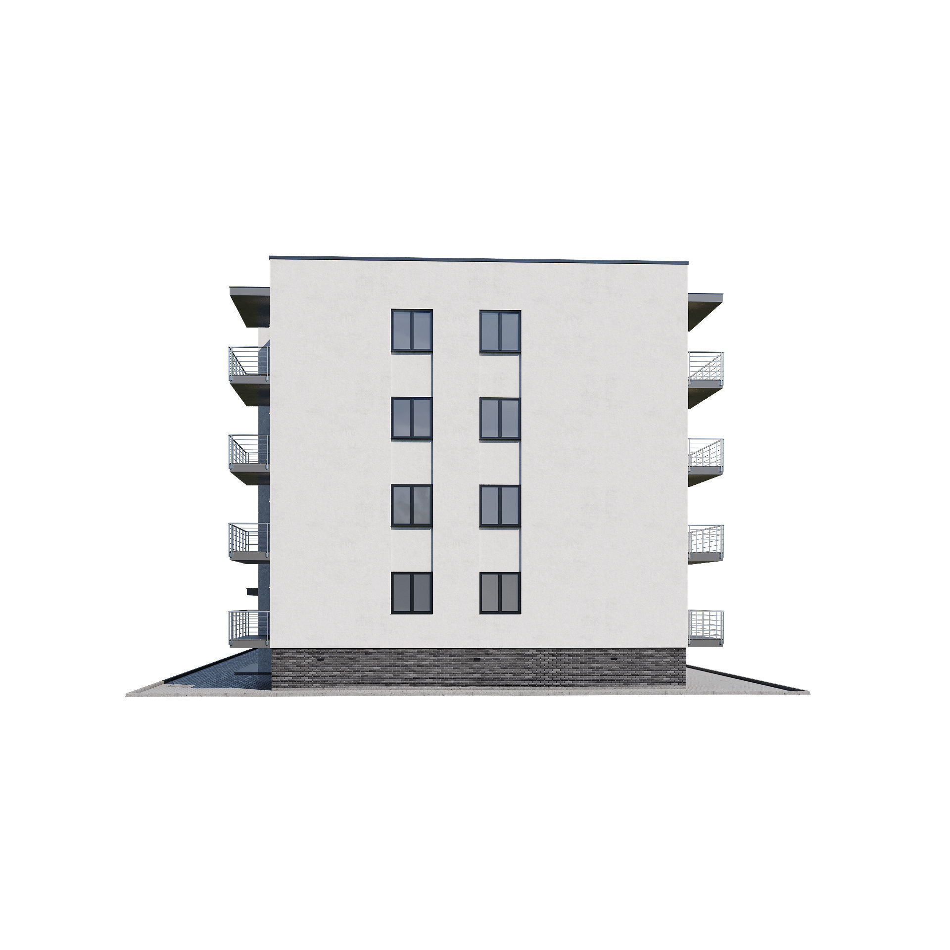Apartment house 1 3D model_6