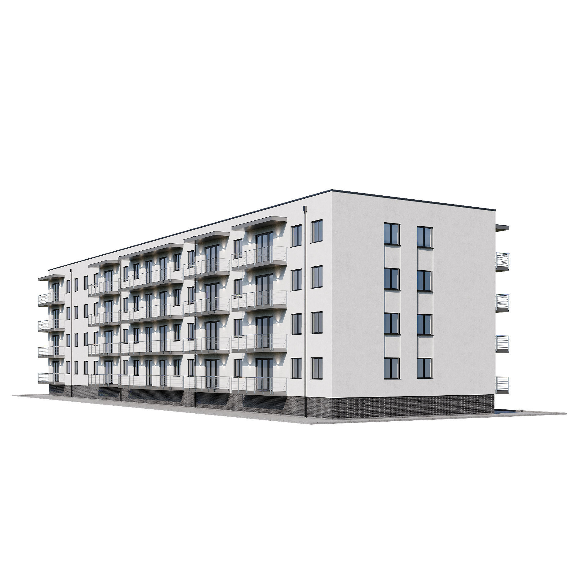 Apartment house 1 3D model_3