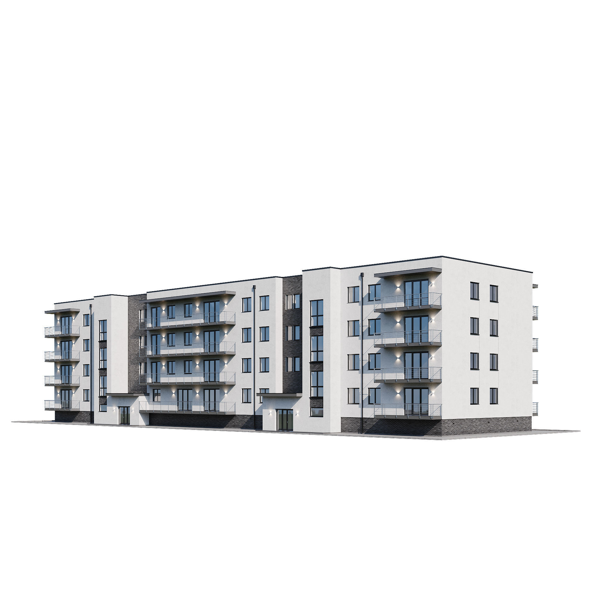 Apartment house 1 3D model_4