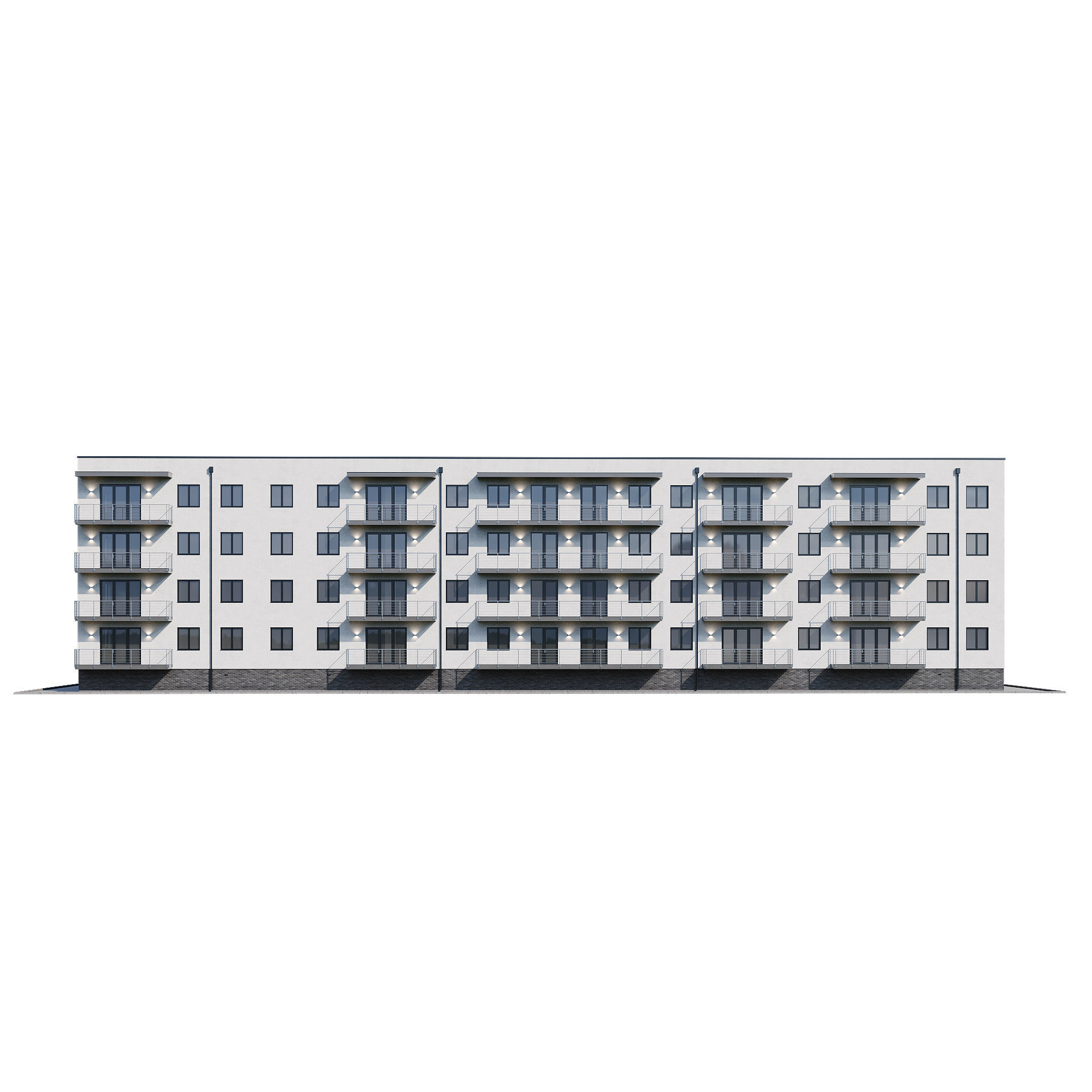 Apartment house 1 3D model_7