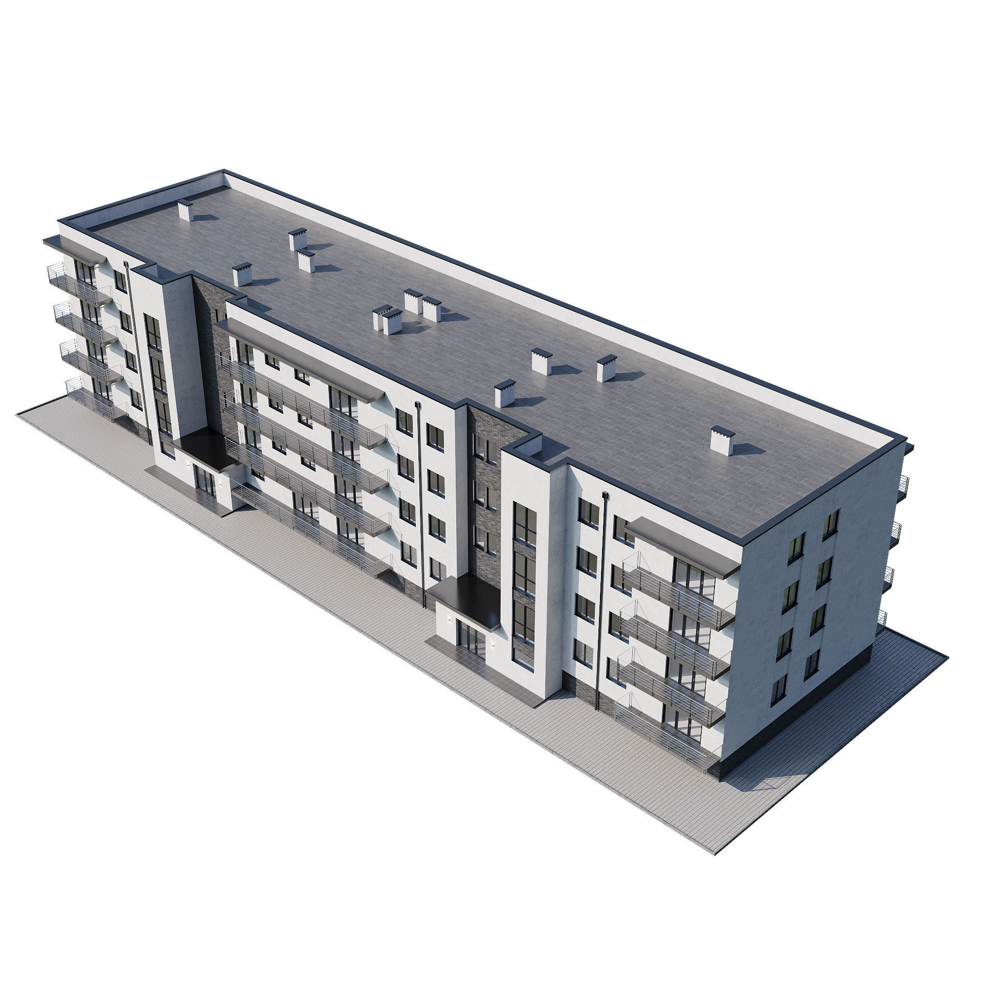 Apartment house 1 3D model_9