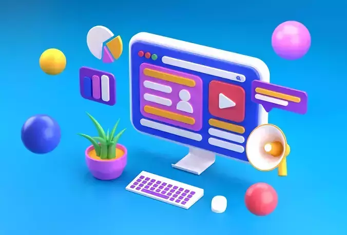 Imac 3D Icon Business Illustration