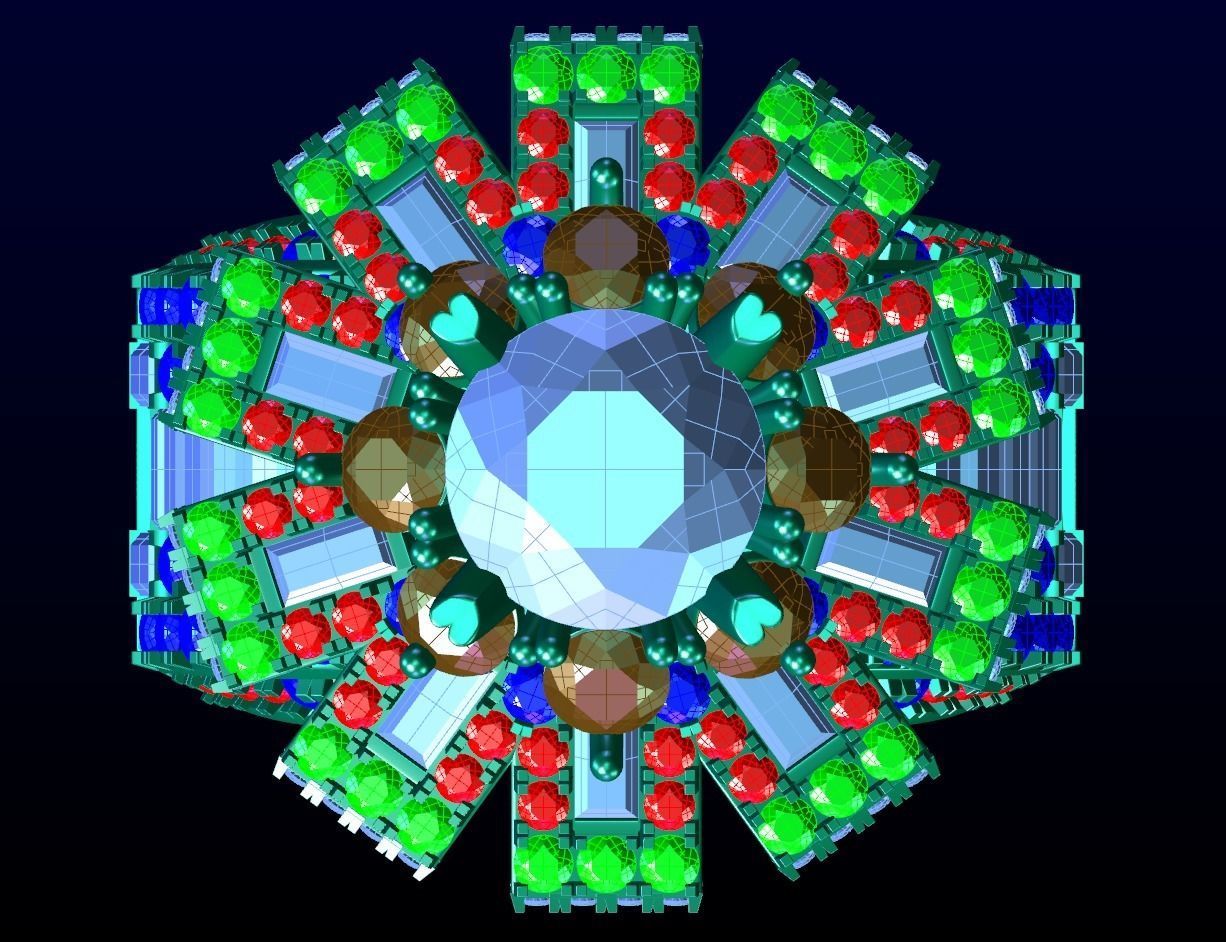 Halo Baguette Diamond Ring 3D print model_7