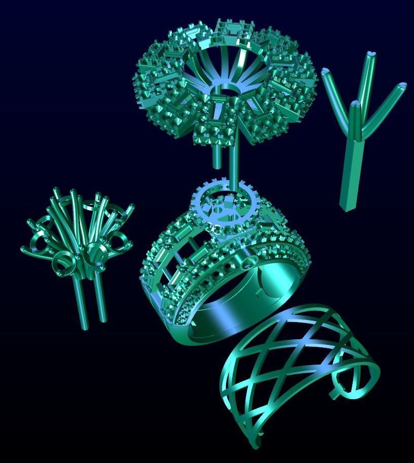 Halo Baguette Diamond Ring 3D print model_4