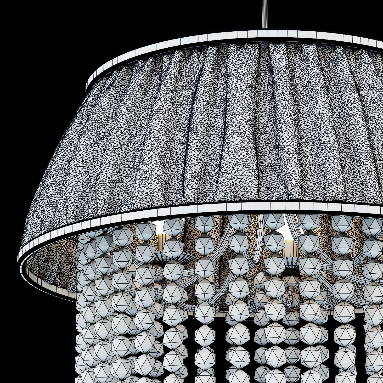 glass classic chandelier 3D model_4