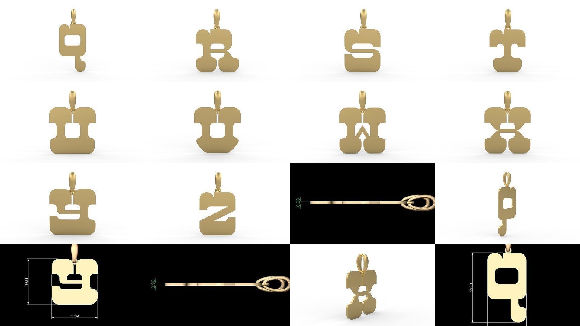 Initial Letters Pendant Alphabets Discomobile 1972 3D Model Collection_1