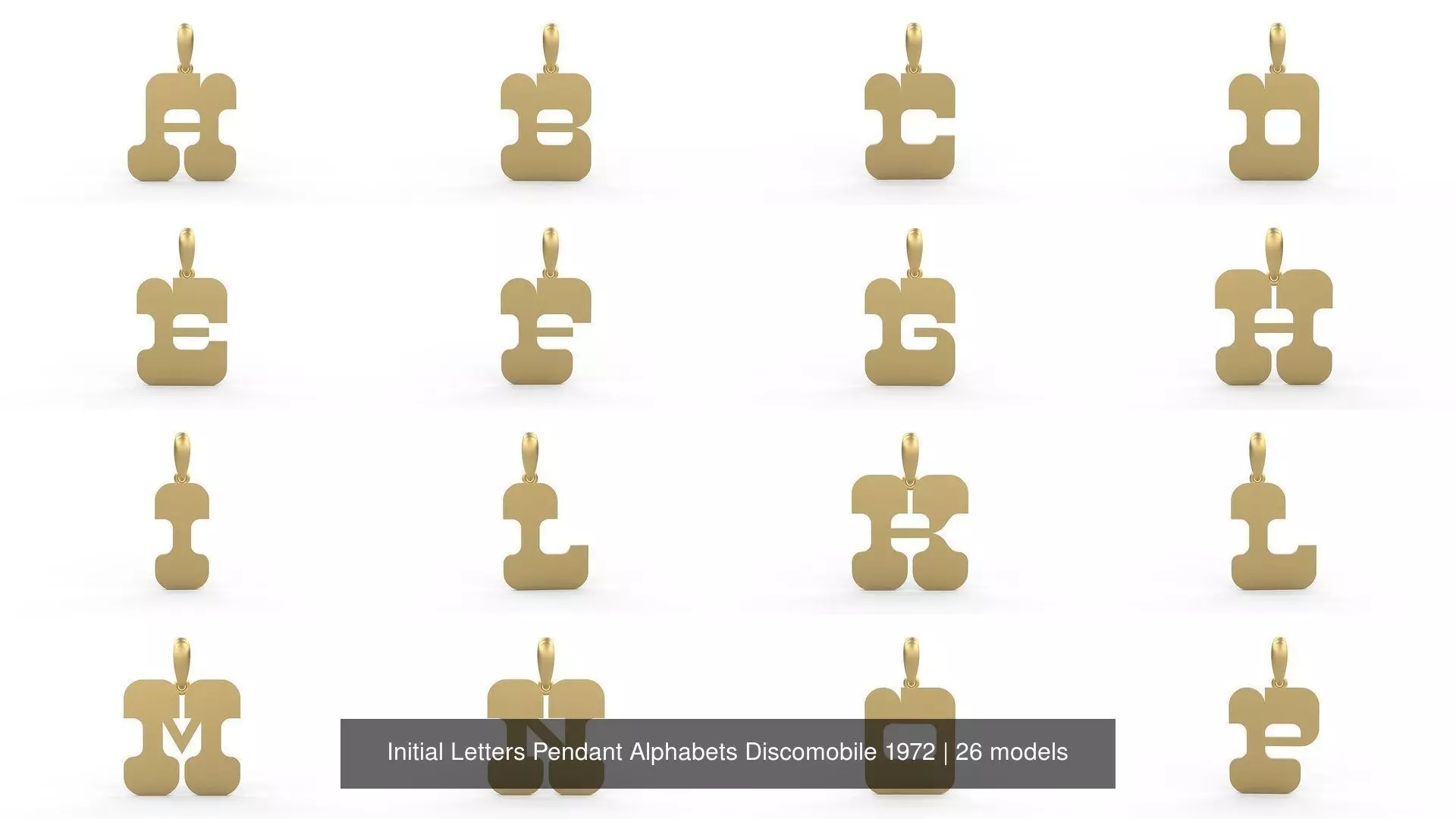 Initial Letters Pendant Alphabets Discomobile 1972 3D Model Collection_0