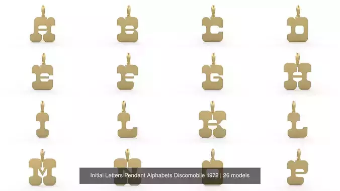 Initial Letters Pendant Alphabets Discomobile 1972 3D Model Collection