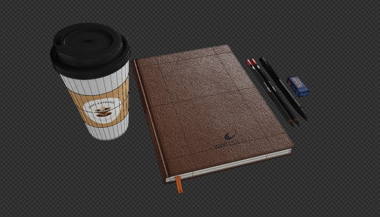 Workplace Accessories 01 3D model_7