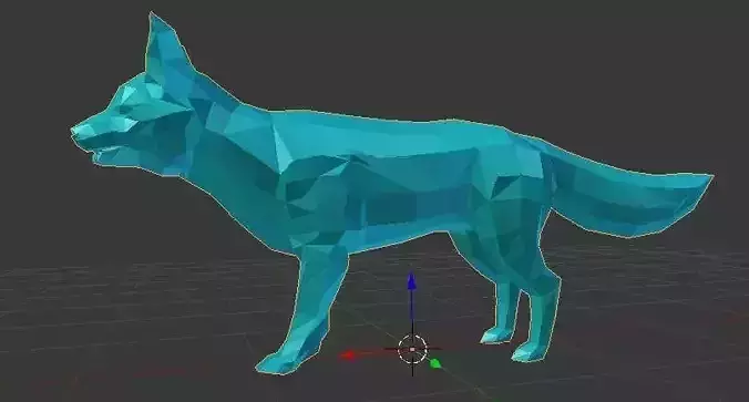 fox stl model polygonal wolf