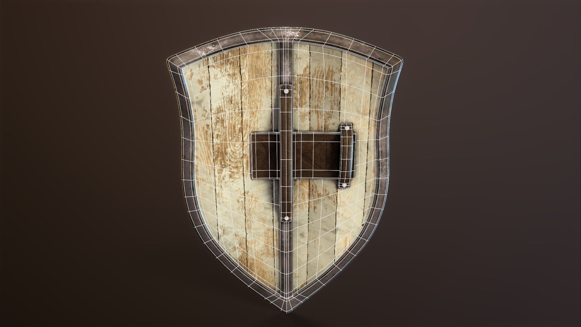 Crusader Shield Low-poly 3D model_12