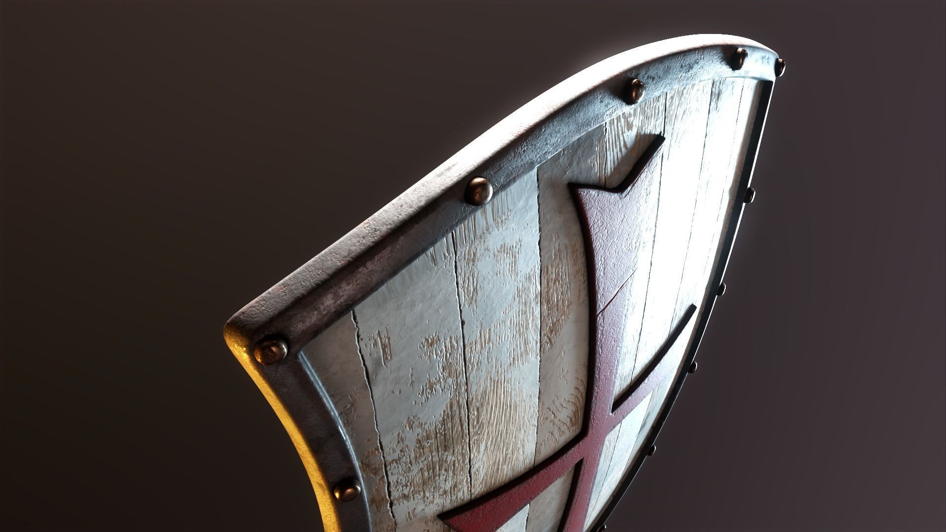 Crusader Shield Low-poly 3D model_7