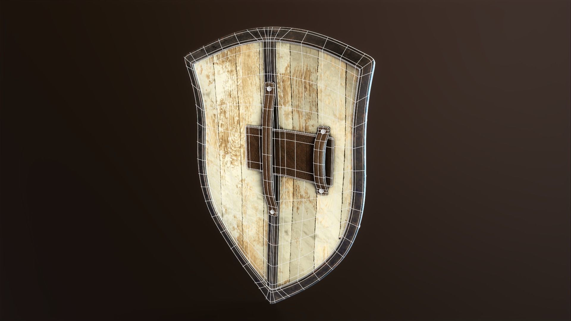 Crusader Shield Low-poly 3D model_13