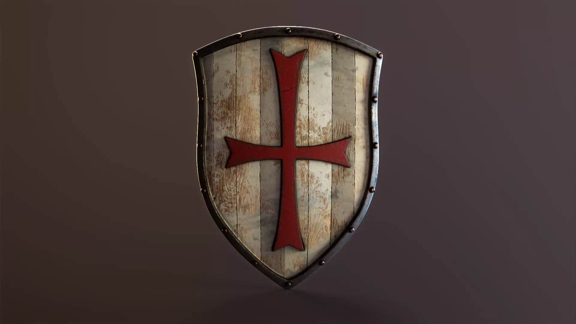 Crusader Shield Low-poly 3D model_0