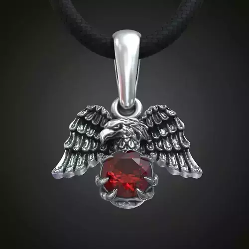 Eagle spread wings claws gem pendant 3D print model
