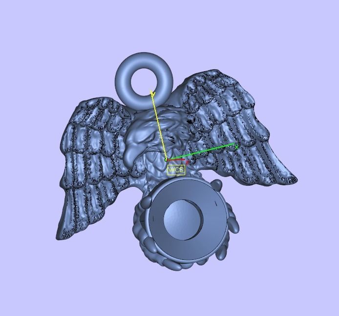 Eagle spread wings claws gem pendant 3D print model_5