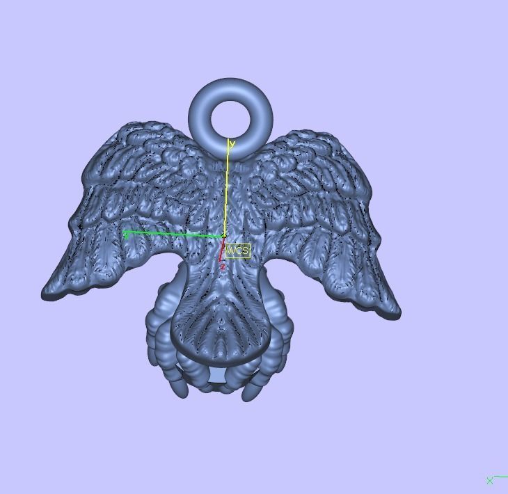 Eagle spread wings claws gem pendant 3D print model_14