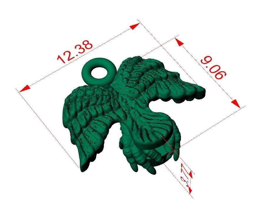 Eagle spread wings claws gem pendant 3D print model_3