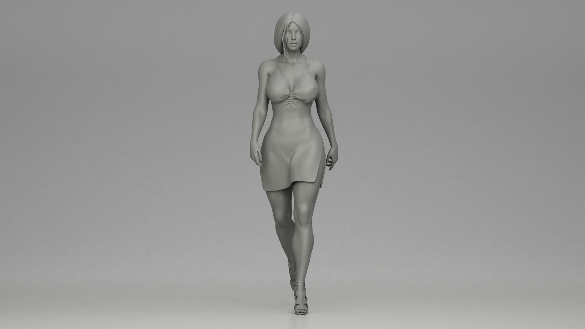 Girl Dress Walking 3D print model_5
