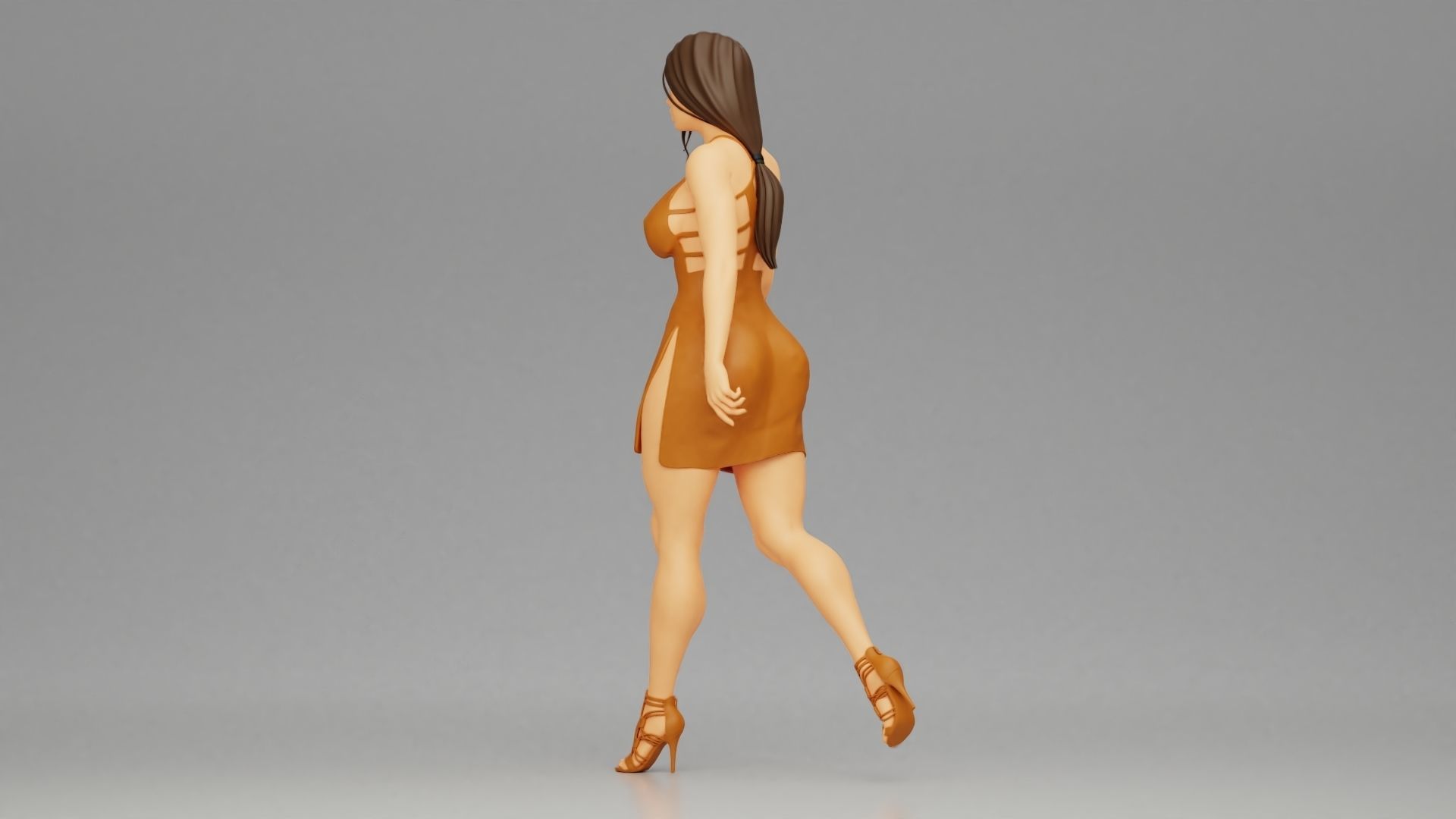 Girl Dress Walking 3D print model_3