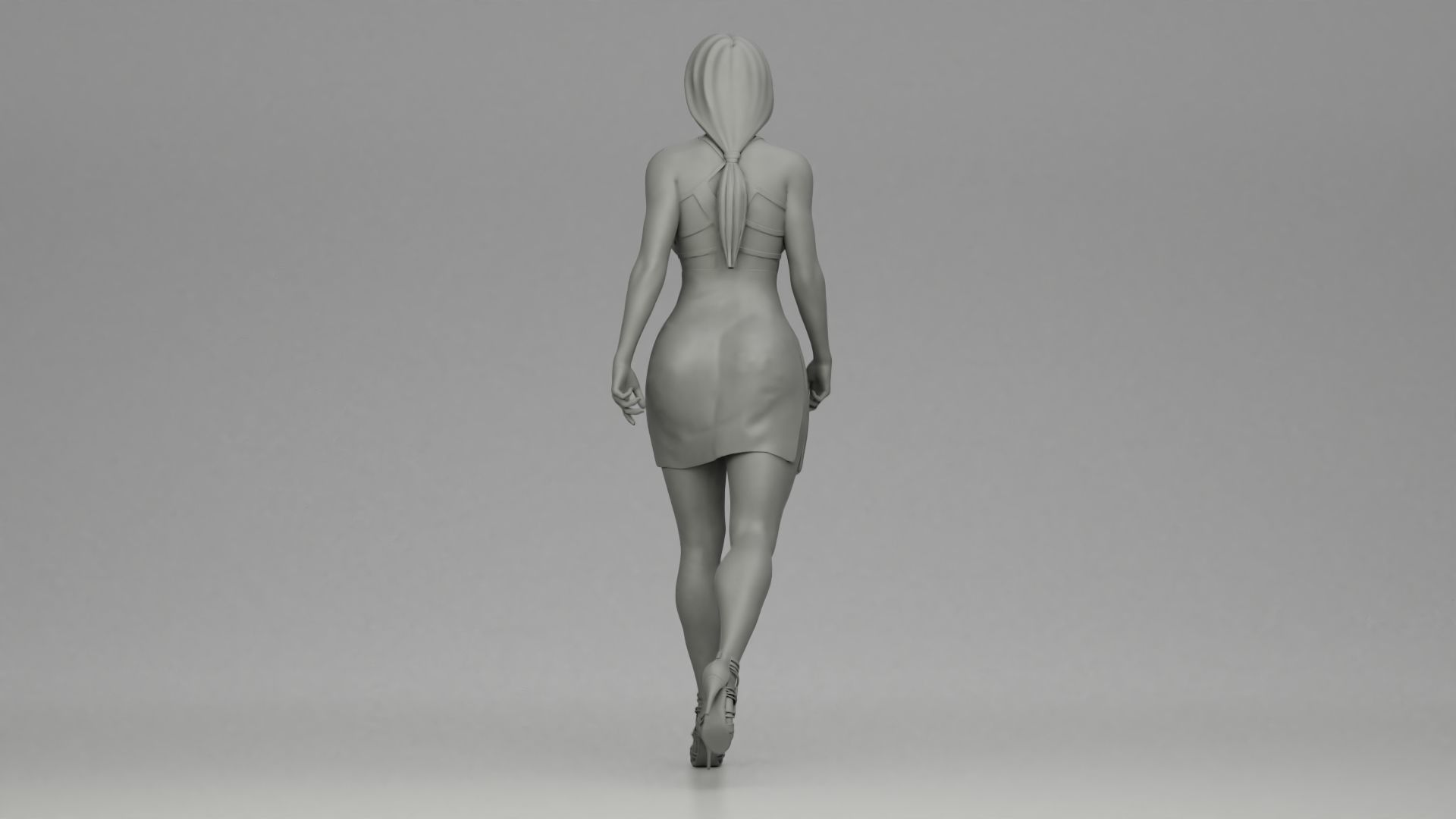 Girl Dress Walking 3D print model_8