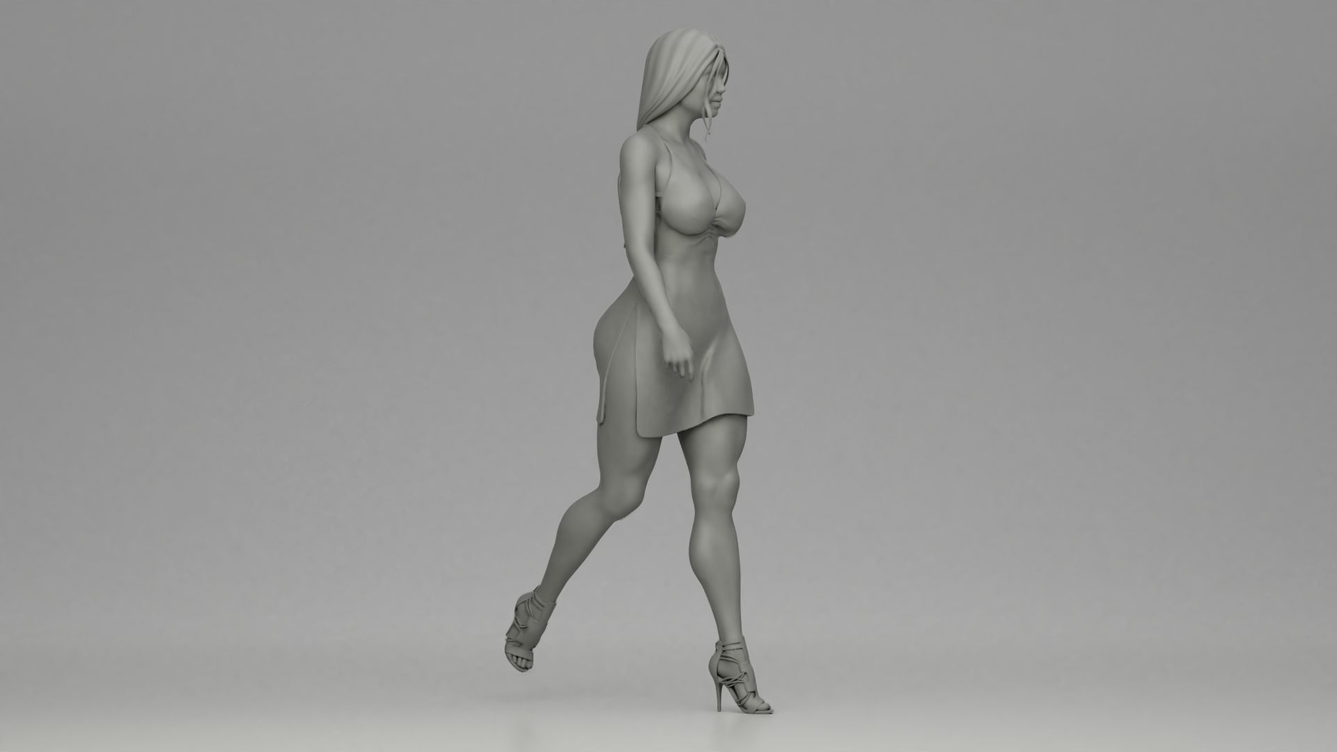 Girl Dress Walking 3D print model_6