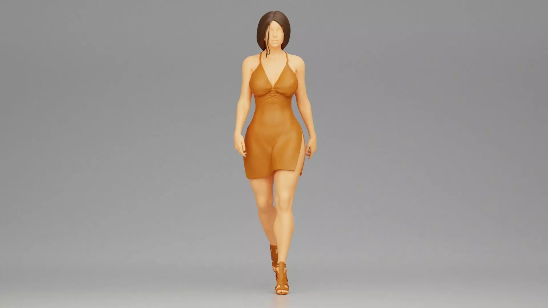 Girl Dress Walking 3D print model_0