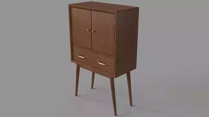 Mid Century Modern Wine Cabinet Brown