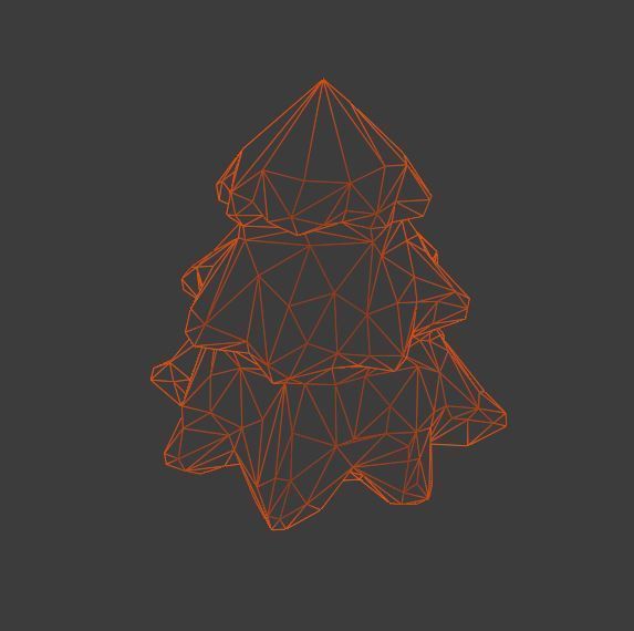 Cartoon Magic Watercolor Tree set 30 different colors - toon sky Low-poly 3D model_45