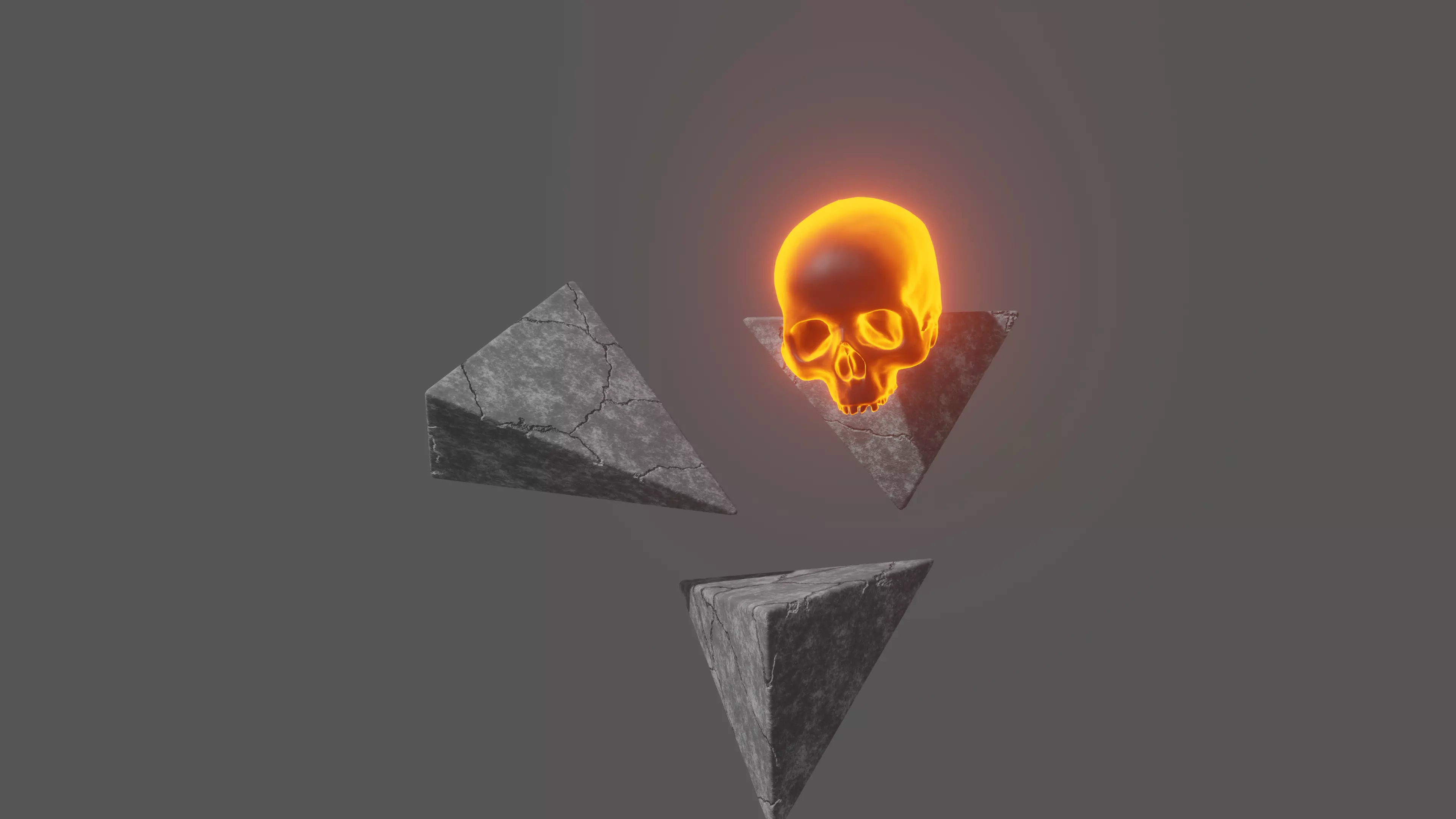 Skull and Stone Animation Free low-poly 3D model