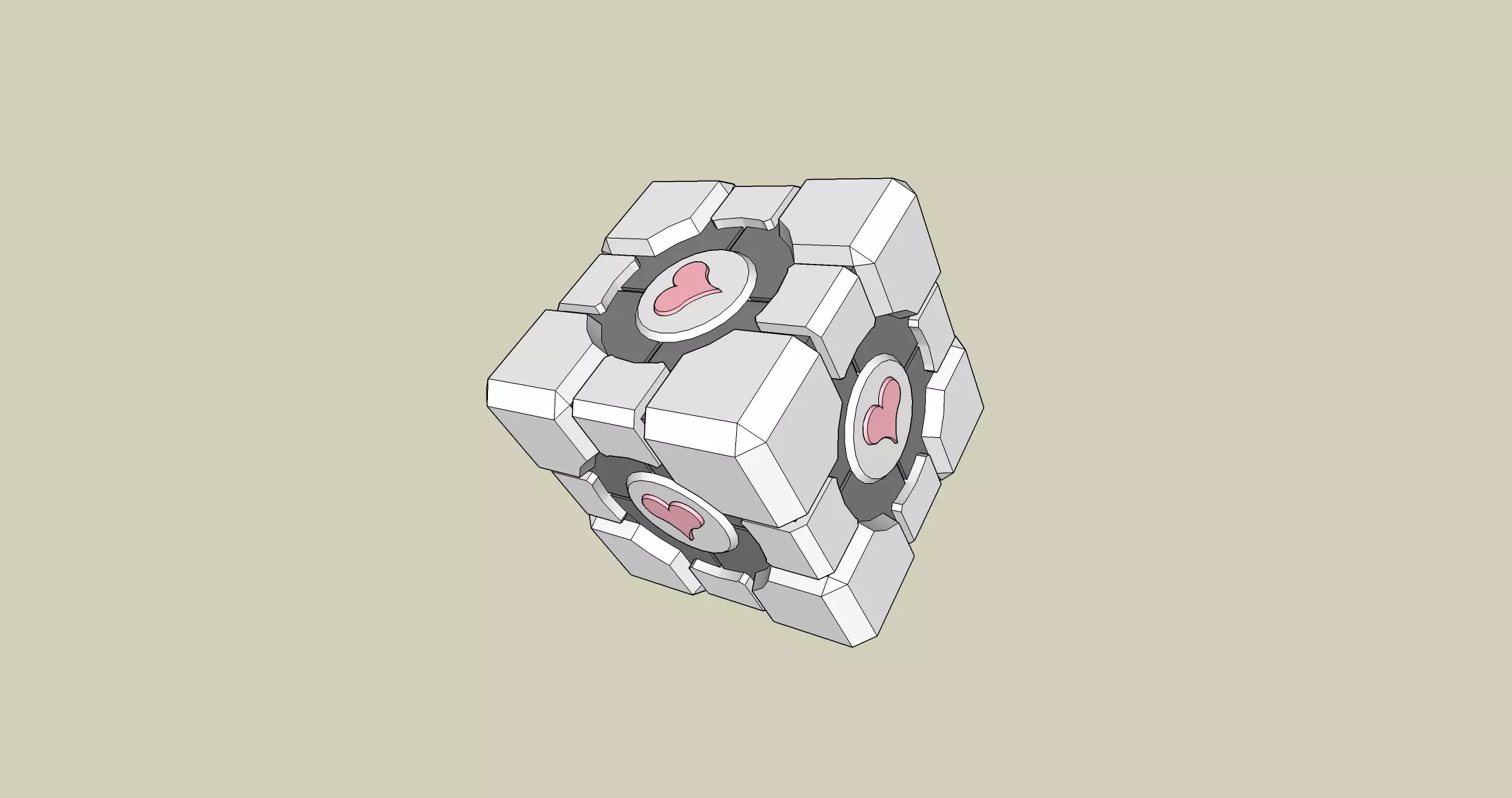 Portal Companion Cube Free 3D model