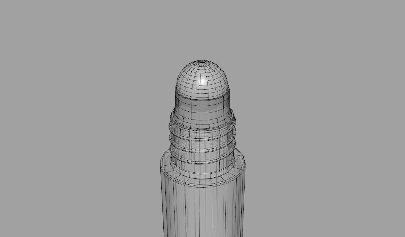 Glass Roller Ball Bottle 3D model_7