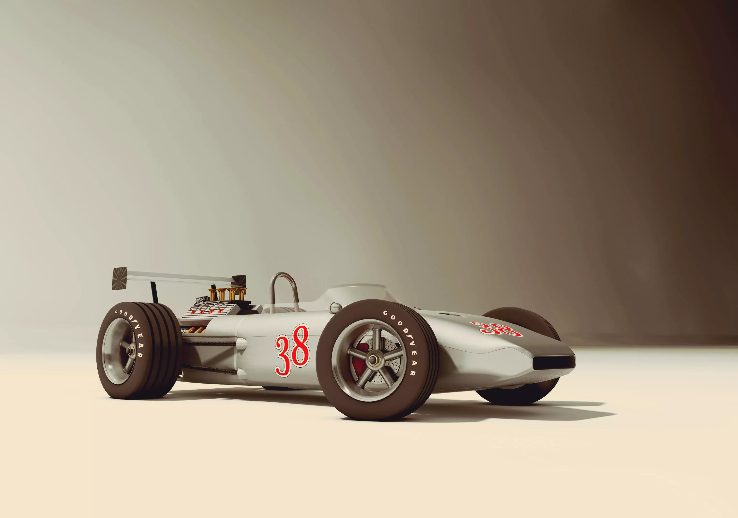 Race Car old style 3D model_0