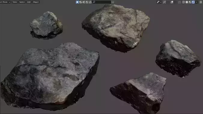 Photoscanned Creek Rocks bundle