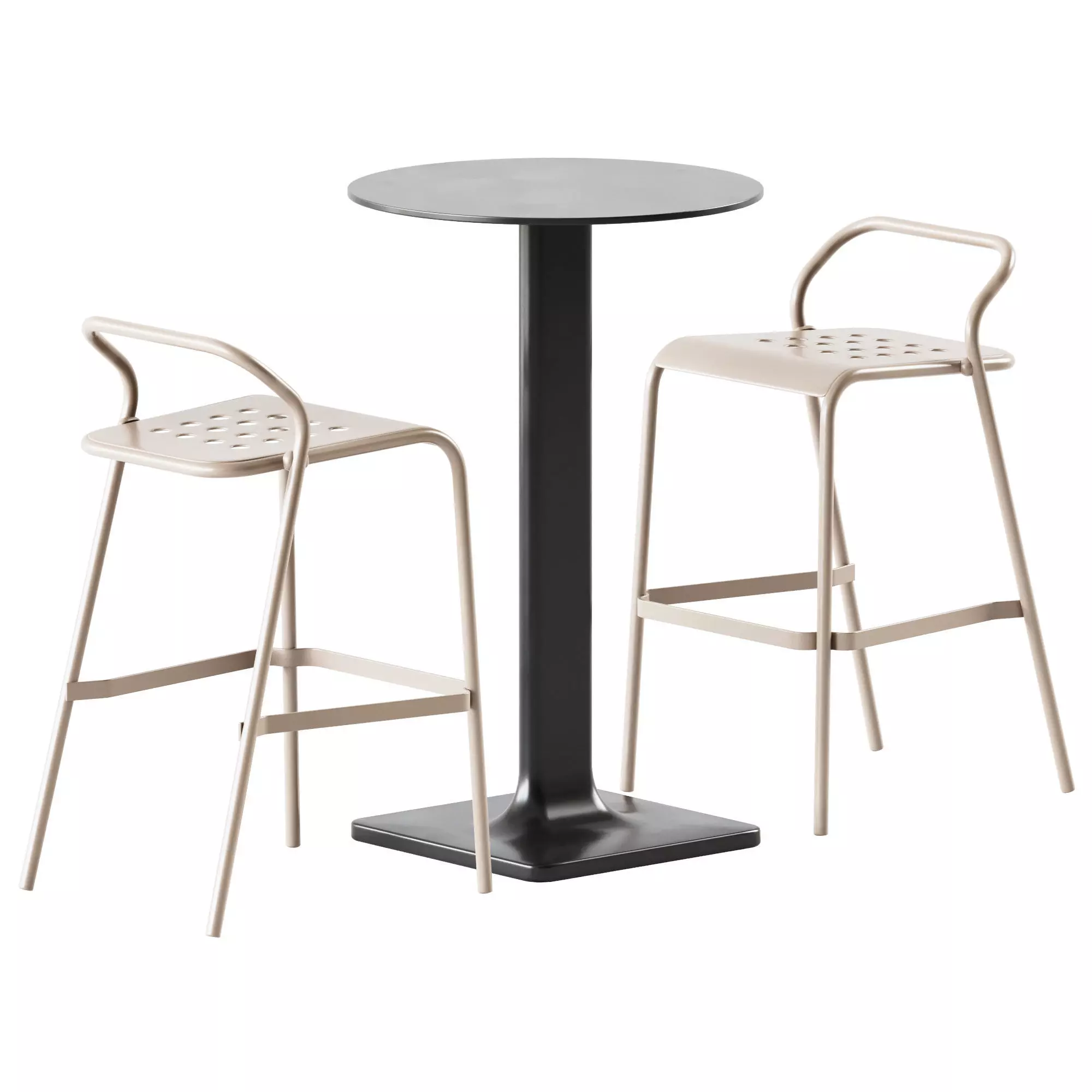 High Table Plinto and Noss Bar Stool by Varaschin 3D model