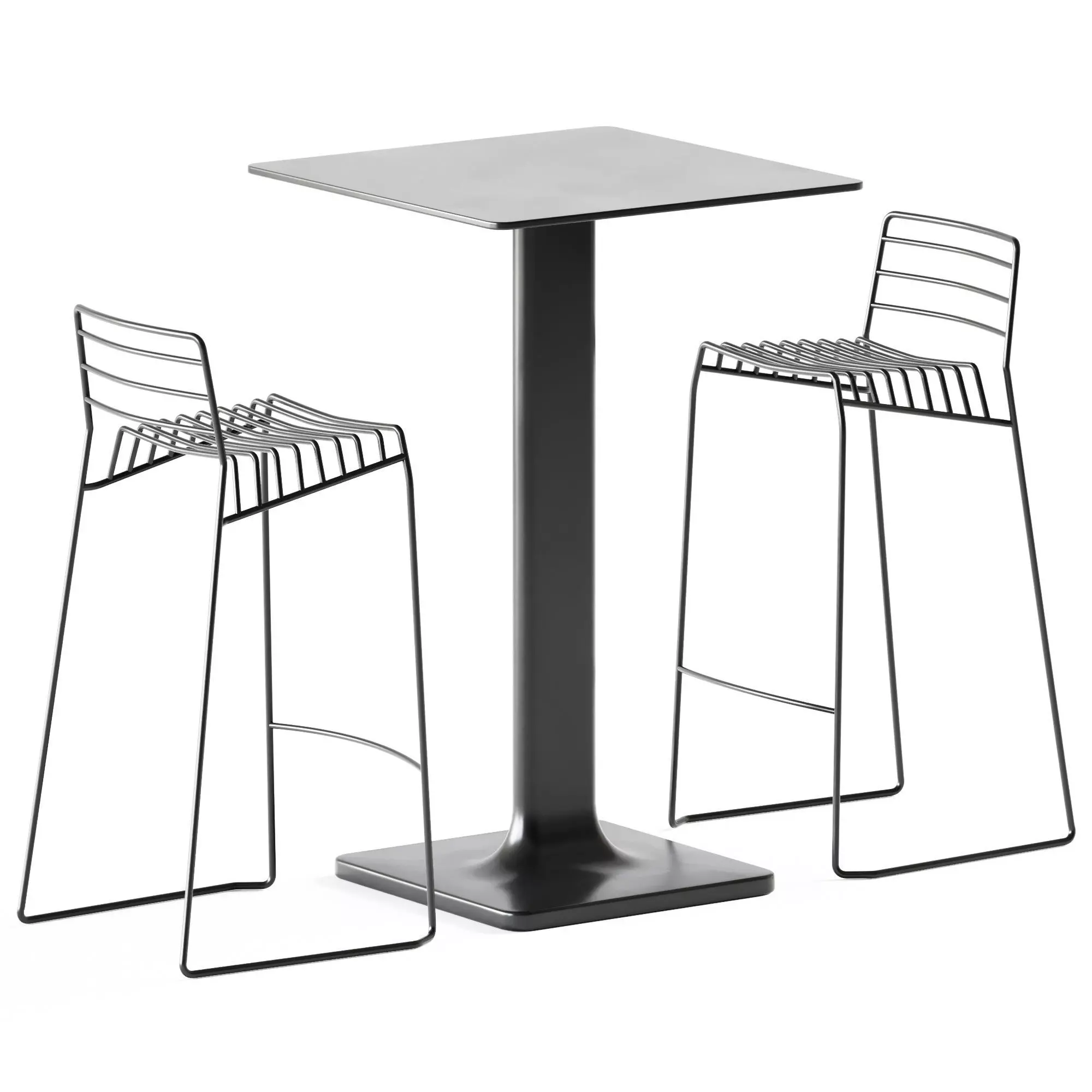 High Table Plinto by Varaschin and Park Stool by B-Line 3D model
