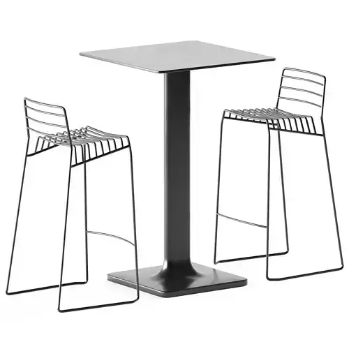 High Table Plinto by Varaschin and Park Stool by B-Line