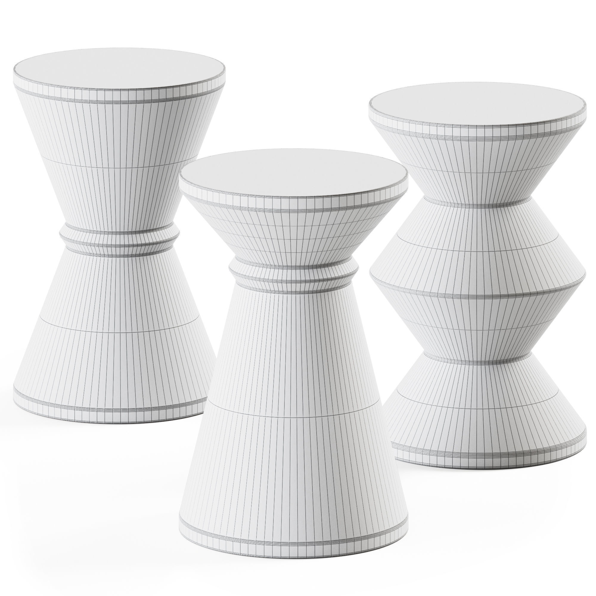 Stool 3 Brothers Side Table by Hamilton Conte 3D model_1